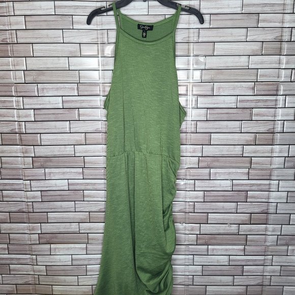 NWT Jessica Simpson | Vineyard Green Syd‎ Ruched Racerback Halter Dress - Large - Picture 1 of 16
